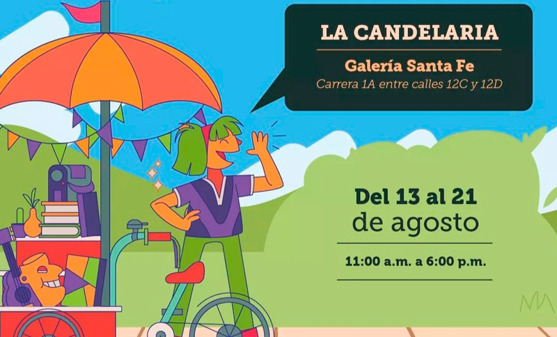 Ilustración de niño y carrito con objetos artísico y literarios