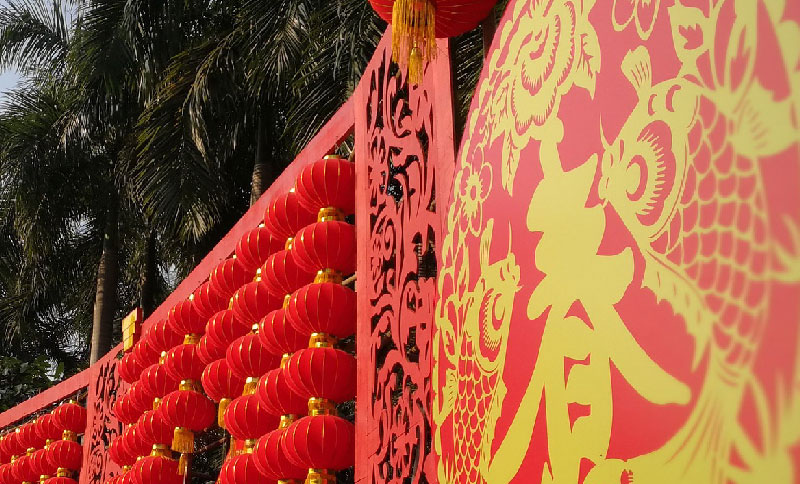 Decoración china al aire libre