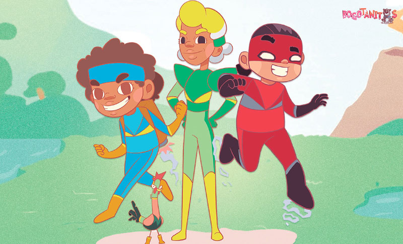 Ilustracion de niños disfrazados de superhéroes