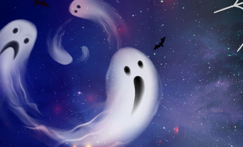 Ilustración de fantasmas