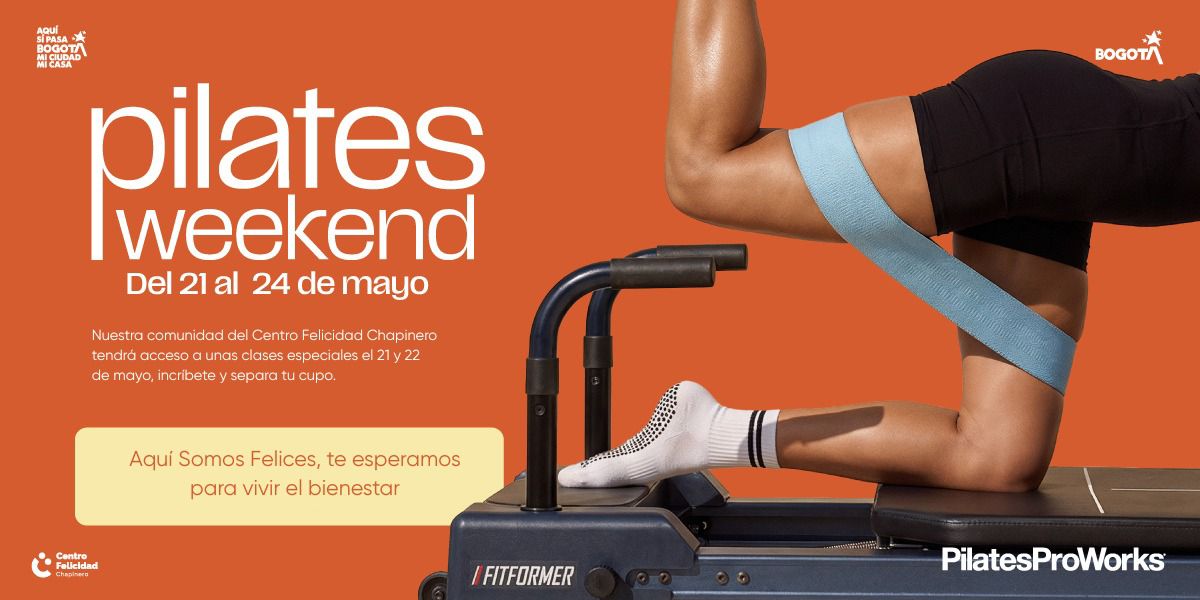 Afiche de Pilates weekend.