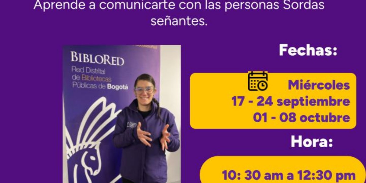 Afiche de lengua de señas.