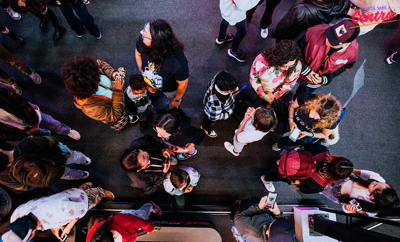 Toma cenital de personas