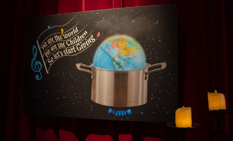 ilustración de un mundo en una olla