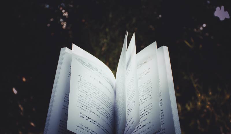 Libro abierto al aire libre