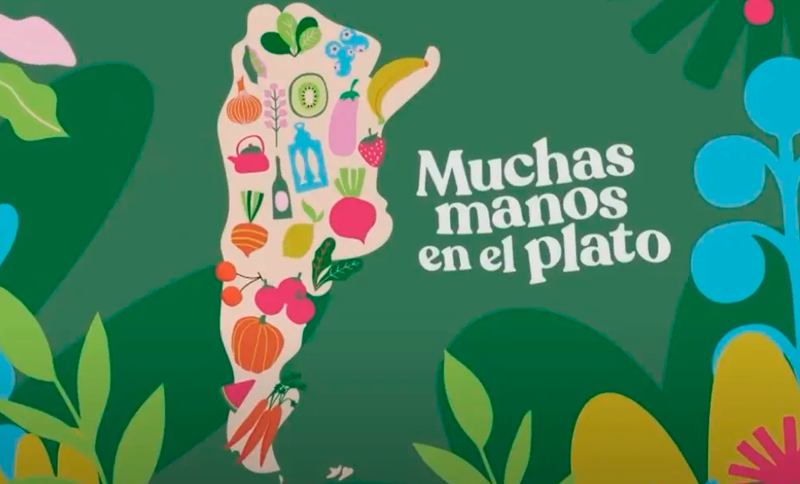 Muchas manos en el plato
