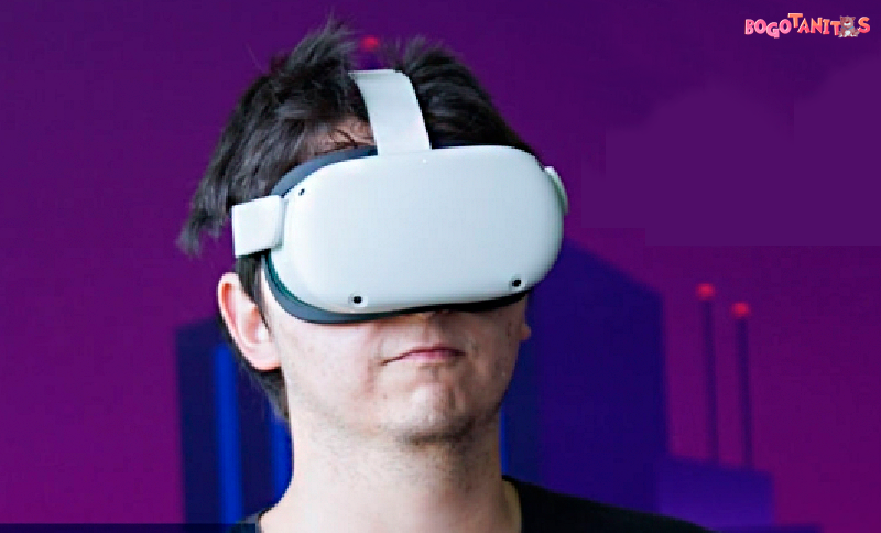 Adolescente con gafas de realidad virtual