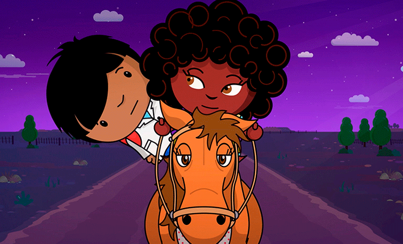 Ilustración de niña y niño