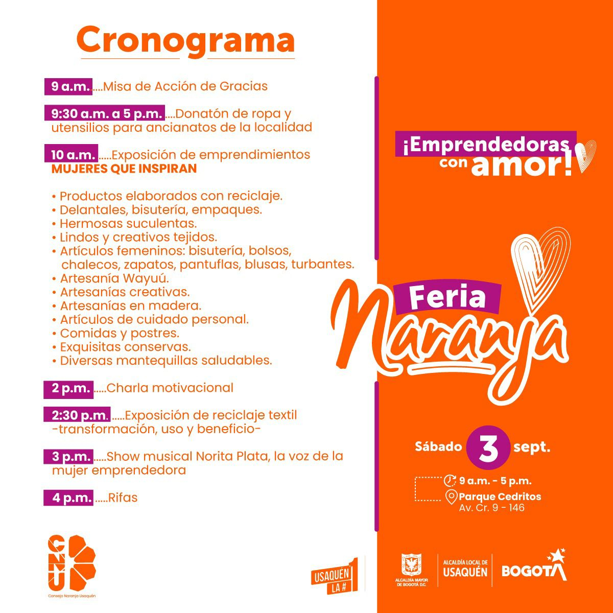 Feria Naranja Emprendedoras con Amor