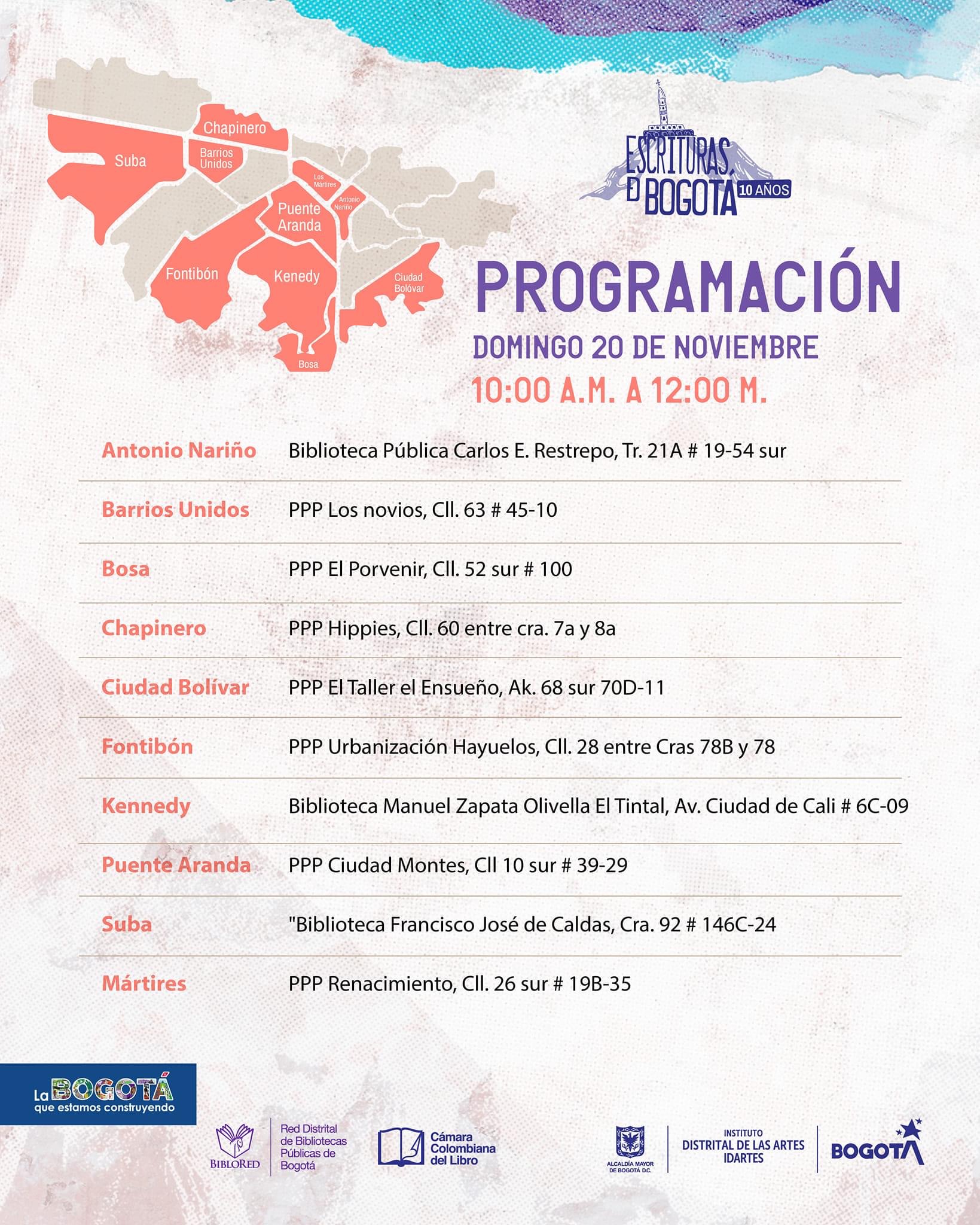 Programación 20 de noviembre