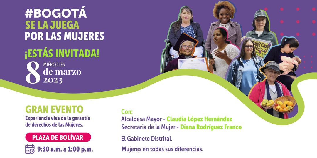 Invitación este 8 de marzo a la plaza de Bolívar desde las 9am 