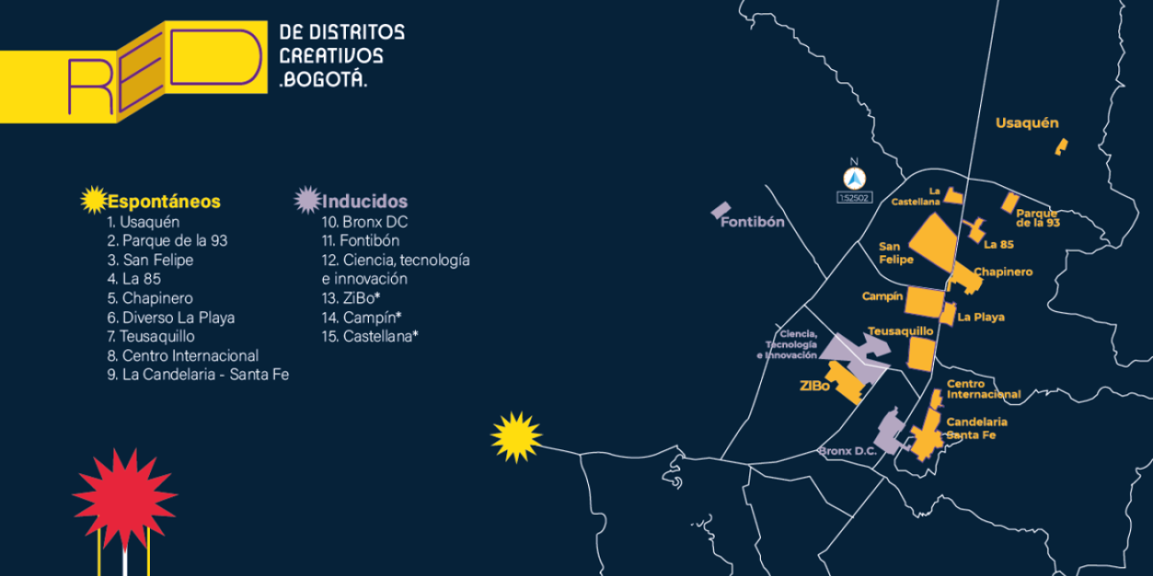 Mapa Distritos Creativo de Bogotá