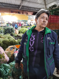 Rosalbina Garzón, comerciante de hierbas medicinales en la Plaza Samper Mendoza
