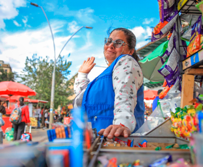 Vendedora ambulante en la carrera 7