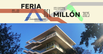 Fotografía del centro felicidad chapinero con el banner de la feria del millón