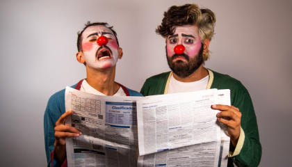 Personajes de comedia clown.