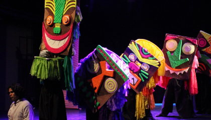 Escena de la isla de los monstruos.