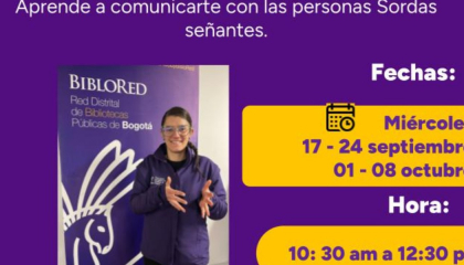 Afiche de lengua de señas.