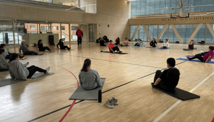 Personas haciendo yoga. 