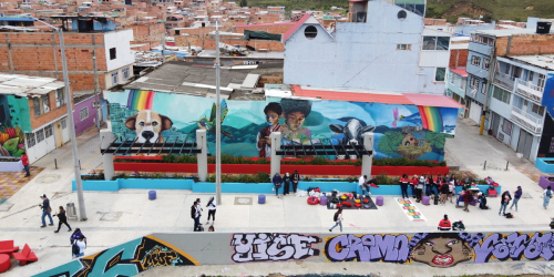 Foto de mural en barrio de Bogotá