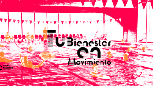 Fotografía de la piscina semiolimpica del centro felicidad chapinero modificada en colores y de la campaña tu bienestar en movimiento