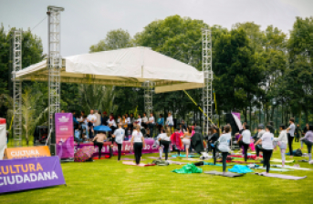 personas en festival calma al aire libre