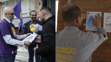 Collage de fotos de entrega de afiches Juntos por el Agua