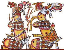  Pintado por Lacambalam. Motivo tomado de una cerámica maya antigua.